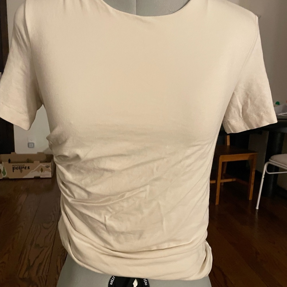 Helmut Lang Cream Short Sleeve Tee